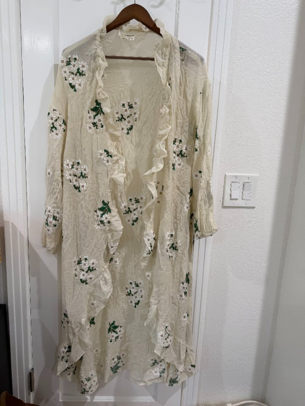 Anthropologie bohemian / boho duster or long kimono-style cardigan
